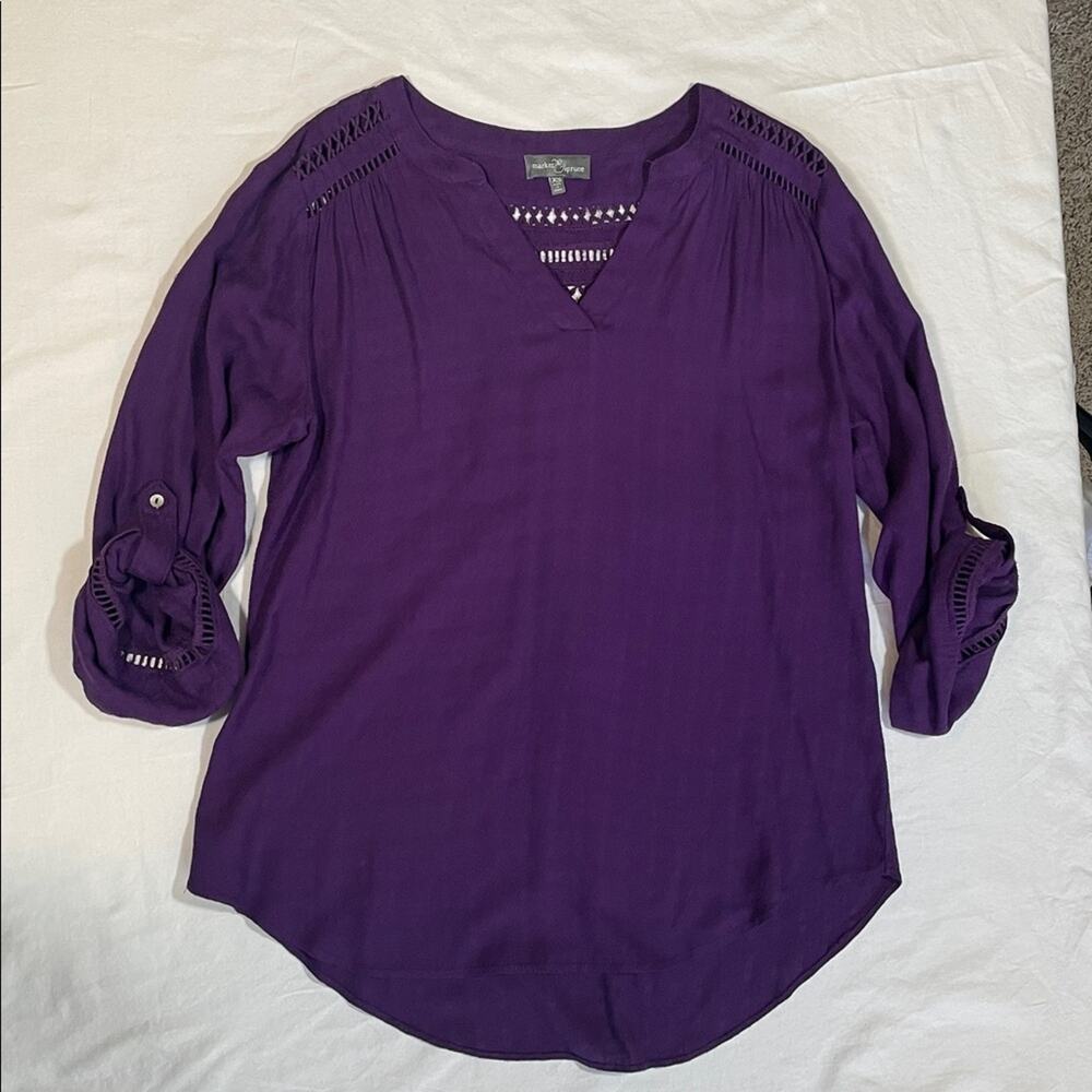 Market & spruce purple blouse 3/4 sleeve size XS. Workwear. Flowy, career